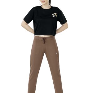 Alies women mocha brown lounge track pant - 7